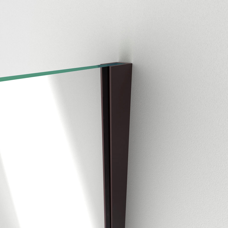 Unidoor Plus 37.5" W x 34.375" D x 72" H Frameless Pivot Rectangle Shower Enclosure with Fixed Panel, Oil Rubbed Bronze