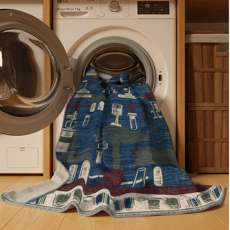 Tapis gris lavable à la machine, Rectangulaire 3 pi x 5 pi