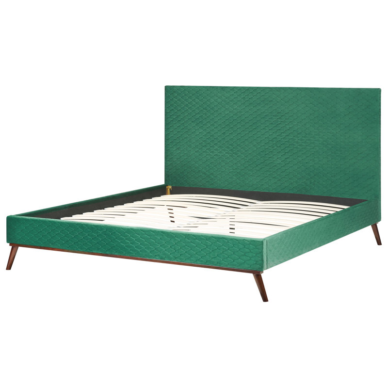 Annaleise Upholstered Velvet Bed, Super King, Green