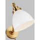 Single Light Steel Dimmable Armed Sconce