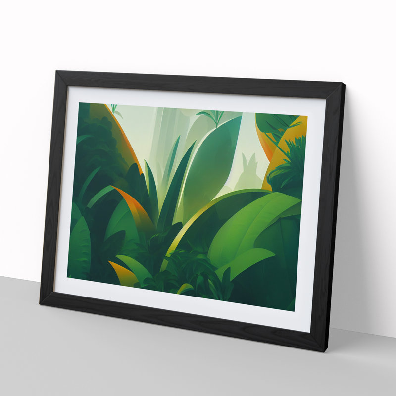 Deep In The Jungle - Single Picture Frame Print, 25cm H x 34cm W x 2cm D, Black Framed
