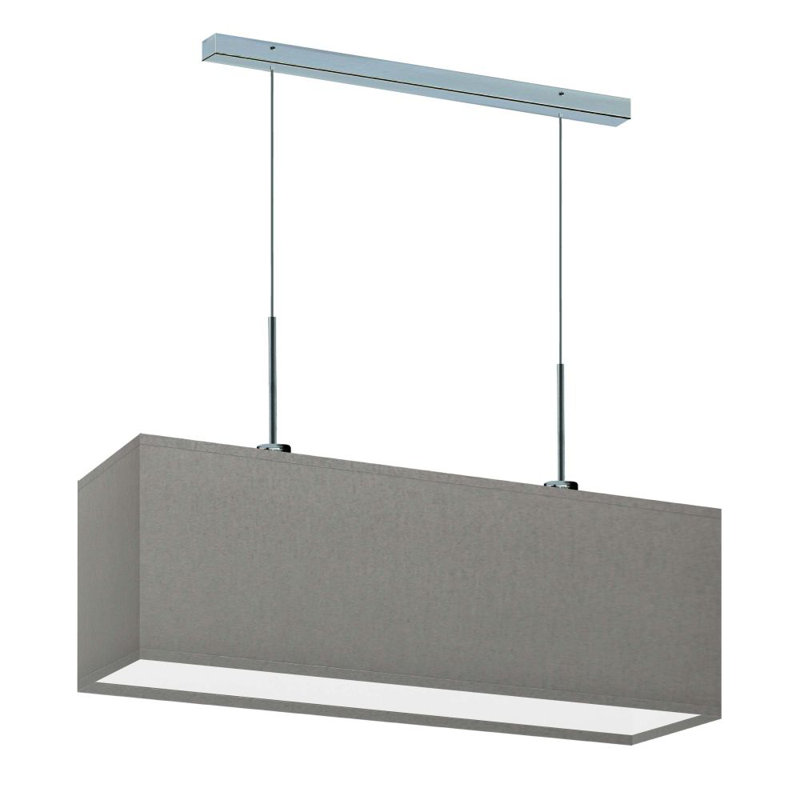 Gener 2 - Light Square/Rectangle Pendant, Grey, Brushed Steel