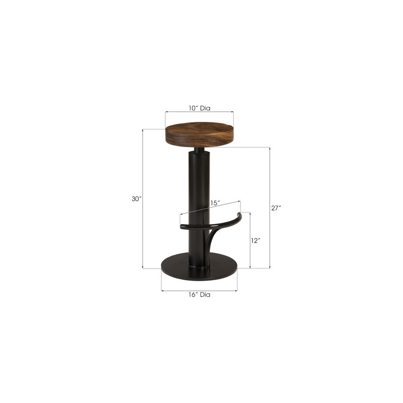 Floral Swivel Solid Wood 30'' Bar Stool