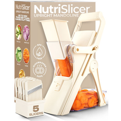 Nutrislicer Mandoline 5-en-1 Multifonctionnel Coupe-légumes, sans BPA et lavable au lave-vaisselle
