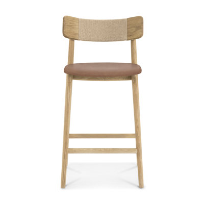 Sakina Upholstered Counter Stool with Solid Wood Frame