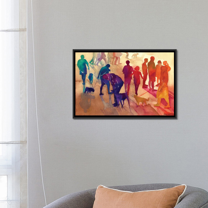 «Man's Best Friends» par Maja Wronska, impression sur toile, H 18 po x l 26 po x P 1,5 po, Toile avec cadre noir
