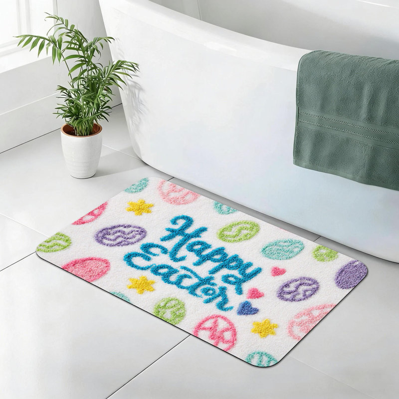 Tapis pour salle de bain et salle de sport 20 L x 32 W Happy Pâques