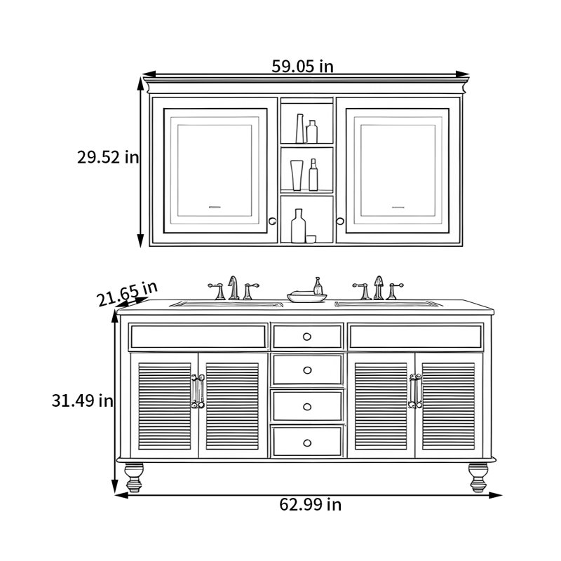 Mytia, 31.49" H x 62.99" W x 21.65" D