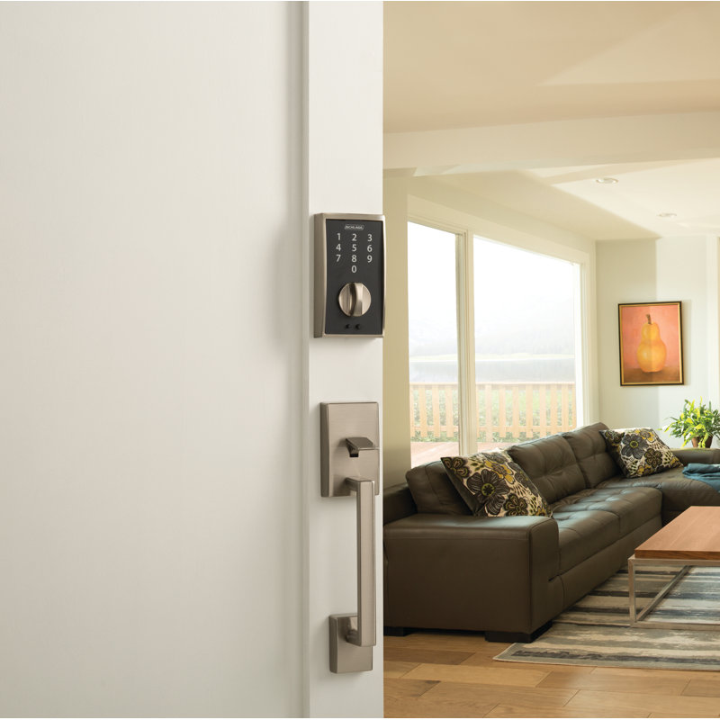 Sense Smart Deadbolt with Camelot Trim, Satin Nickel, Yes