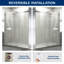Porte de douche sans cadre de 56 à 60 po x H 76 po en verre trempé coulissant à fermeture douce avec revêtement antidéflagrant, chrome-106231698