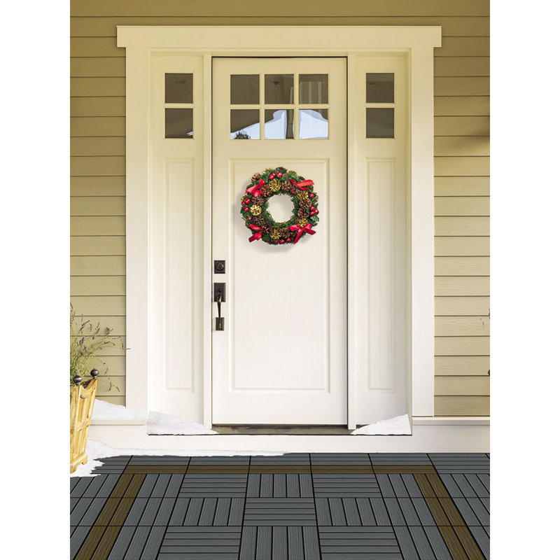 12'' L x 12'' W Plastic Interlocking Deck Tile in Driftwood Gray