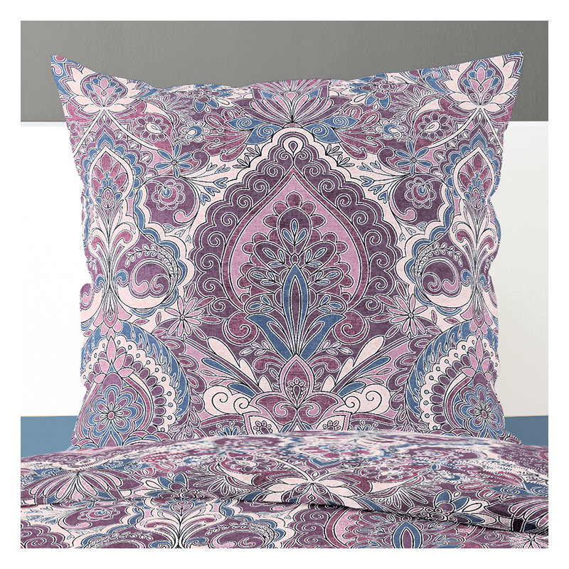 Paisley Duvet Cover Set with Pillowcases Included, Viola, 155 x 220cm Duvet Cover + 1 Pillowcase