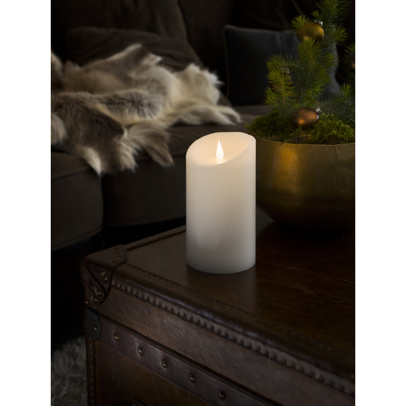 3D Flame Real Wax Battery Candle, 18cm H x 10cm W x 10cm D