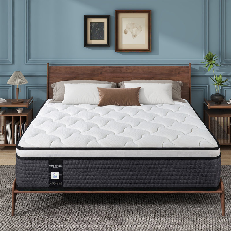 Langione Medium Firm Hybrid and Cooling Foam Mattress, Pressure Relief, and Motion Isolation, CertiPUR-US, Mattress in a Box