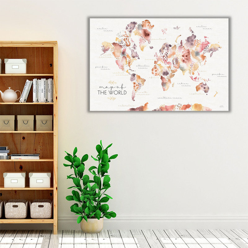 «Desert Blooms Map», reproduction d'art sur toile, H 24 po x l 36 po