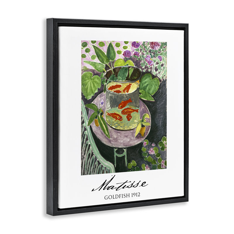 Cadre flottant Matisse Goldfish Still Life, design par Vintage Hustle, Cadre flottant noir de jais, H 21 po x l 17 po