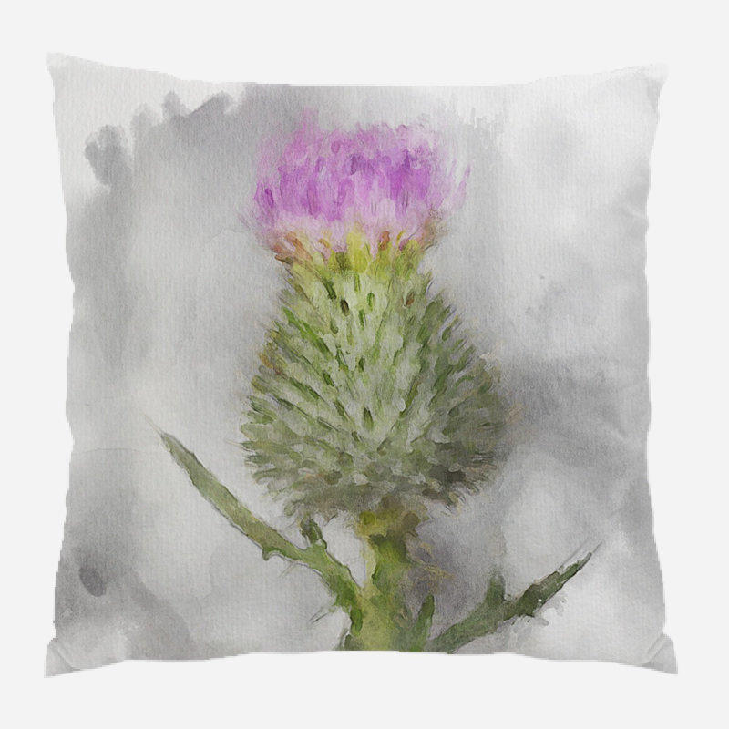 Broseley Floral Reversible Throw Pillow, Microsuede, Indoor