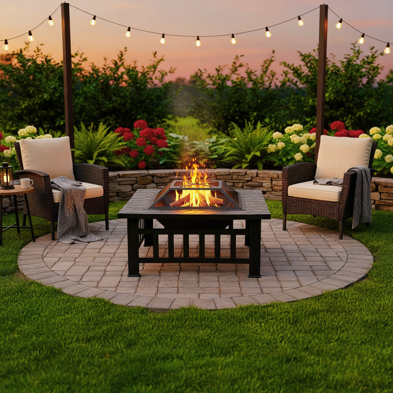 Rectangle Iron Charcoal Fire Pit