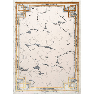 Monaco Series Abrstract Black/Gray/Ivory/Beige Area Rug