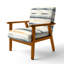 Chaise rembourrée rayée - Chaise avec accoudoirs gris et jaune neutre-619816110