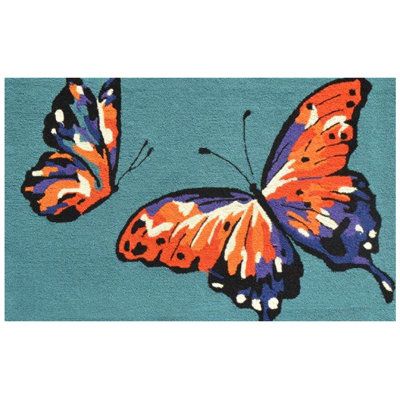 Multi Butterfly Teal Size 24"X36"