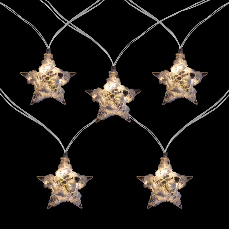 10 lumières DEL de Noël étoile chaude et fil transparent B / O - fil transparent 4,5 pi