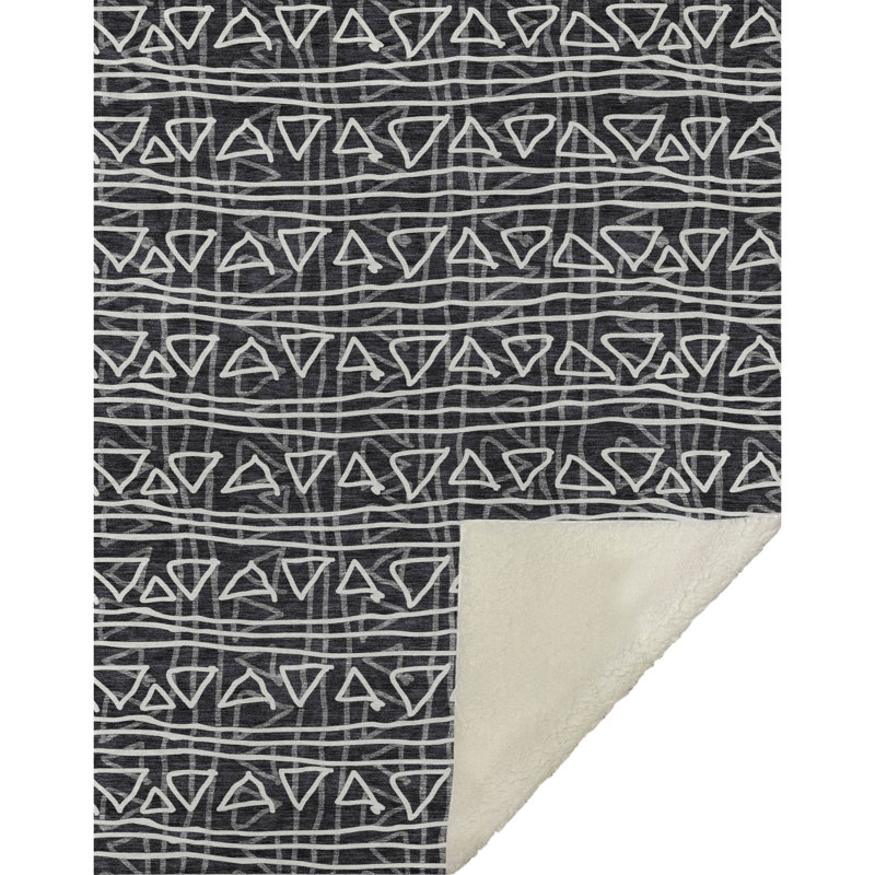 Jeté bohémien Addison Sherpa ASB730, Noir