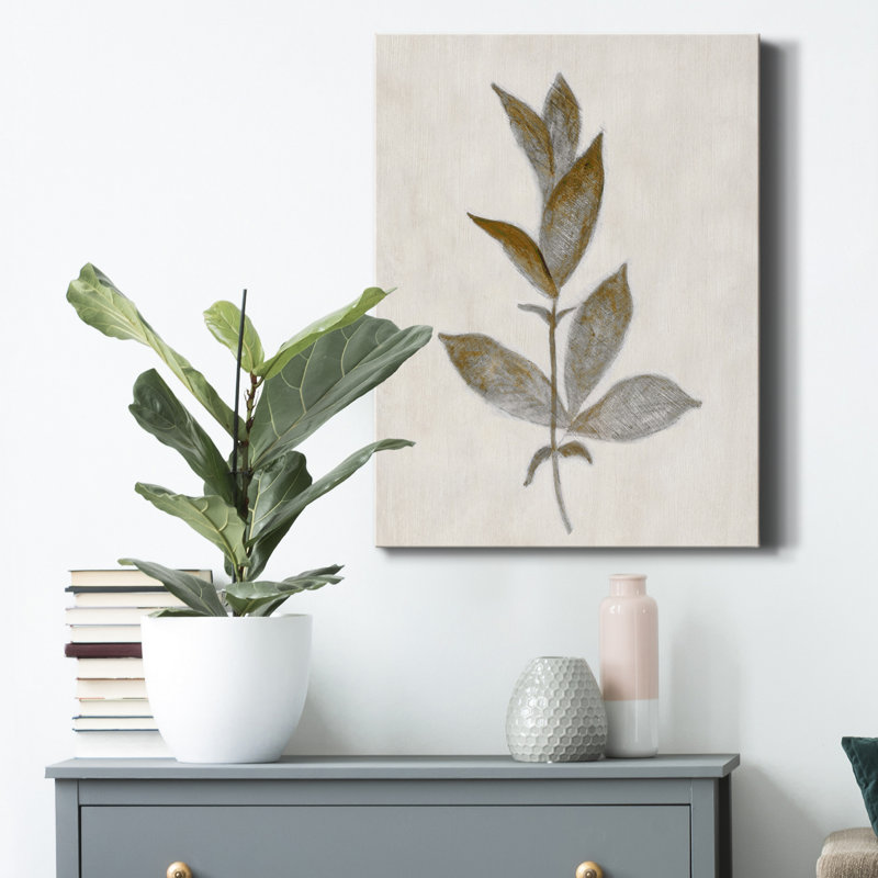«Bronze Leaf II» par Tava Studios, reproduction d'art sur toile tendue, H 12 po x l 8 po x P 1 po