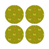 Gem Emeralds Vegan Leather Round Pebble Placemat