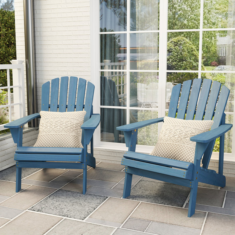Chaise Adirondack d'extérieur en bois pour patio, Bleu très foncé