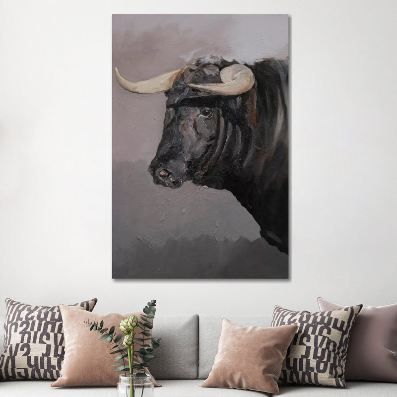 Toro Espanol Negro II by Zil Hoque - Wrapped Canvas Gallery-Wrapped Canvas Giclée, 152.5 cm H x 101.5 cm W