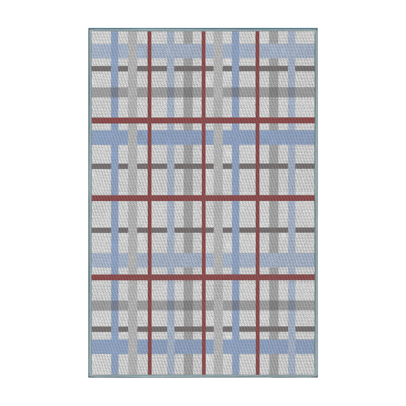 Tapis bleu / brun Hauppauge, Rectangle 8 pi x 10 pi