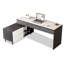 Bureau léger en forme de L avec bureau en pierre frittée-203976661