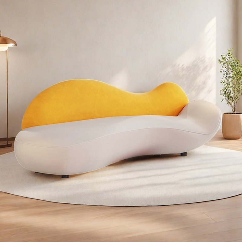 Méridiennes courbées Modern Modern, Beige, jaune, Orienté à droite