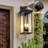 2-Pack 22 Inch Outdoor Wall Lantern Sconce, Dusk To Dawn Sensor Photocell, Matte Black Exterior Wall Light Fixture For Porch, Garage, Patio |  Gift Idea