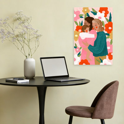 Three Generations Of Motherhood Abstract Contemporary Portrait Wall Art Print by Bea Muller - Wrapped Canvas Print