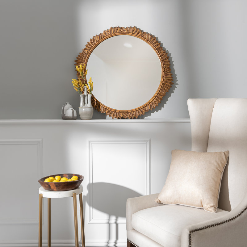 Wood Flat Wall Mirror
