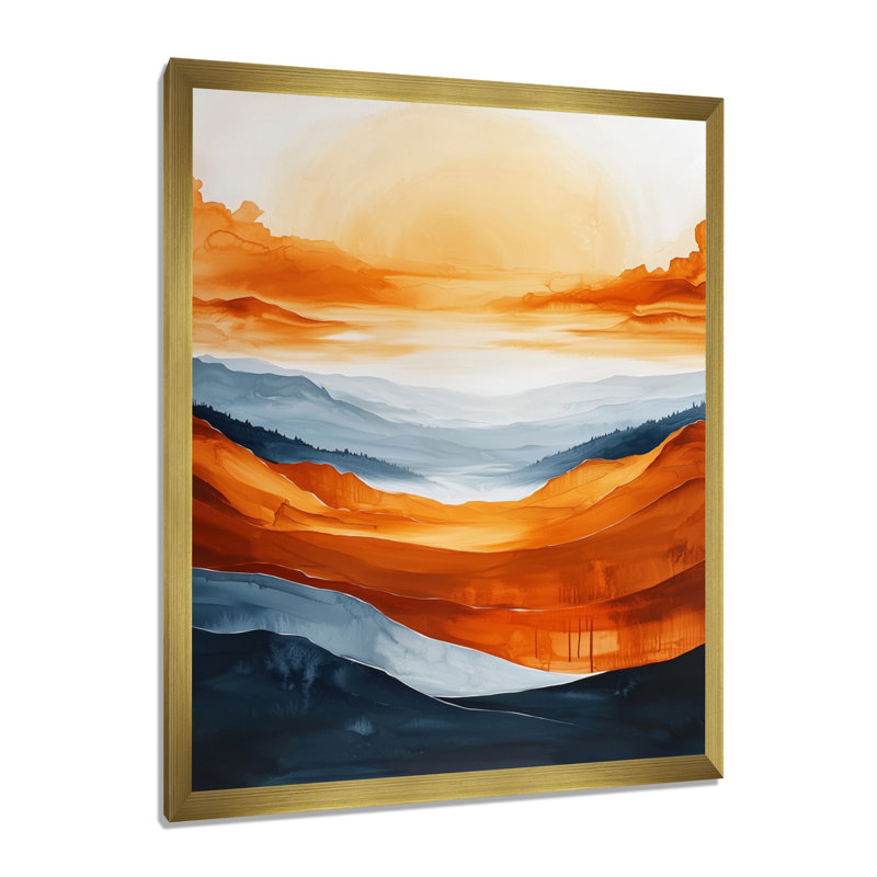 Nyre - paysages, impressions d'art mural, H 44 po x l 34 po, Reproduction encadrée d'une seule photo, Doré