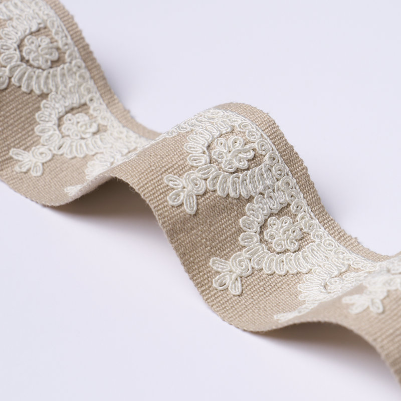 Noelia Embroidered Tape, Natural