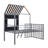 Metal Twin Loft Bed with House Roof, Window, Full Guardrail & Built-in Ladder, Sturdy Playhouse Style Loft Bed for Bedroom-2028279969