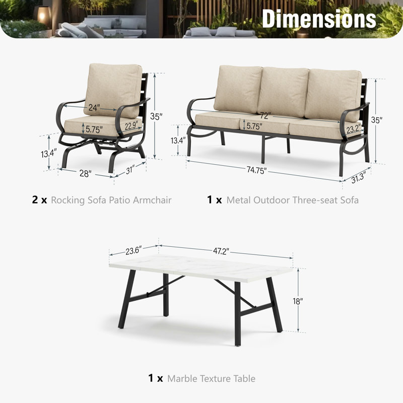 Ensemble de conversation Tapasi, Beige, Non