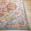 Blue Traditional Rug, Bordered Floral Stain Resistant Easy to Clean Rug For Living Room, Dining Room, Bedroom-1415872679