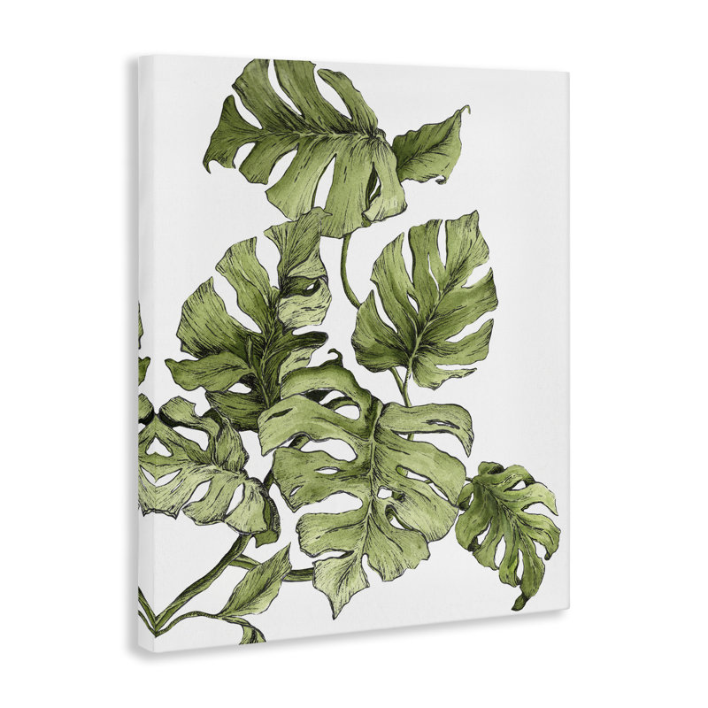 «Falling Monstera Leaves», art mural sur toile par Dominique Alyse Studios, H 20 po x l 16 po