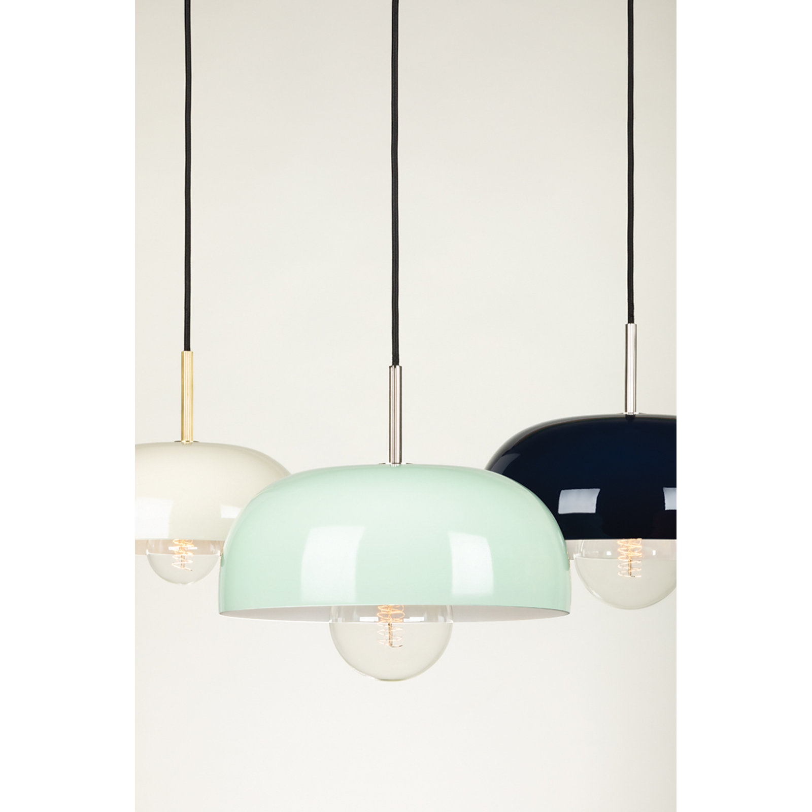 Avery 1 Light Pendant, Mint, Polished Nickel, 5.75" H x 14" W x 14" D