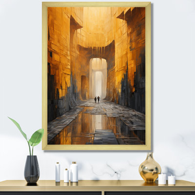 " Yellow Gray Abstract Tunnel "