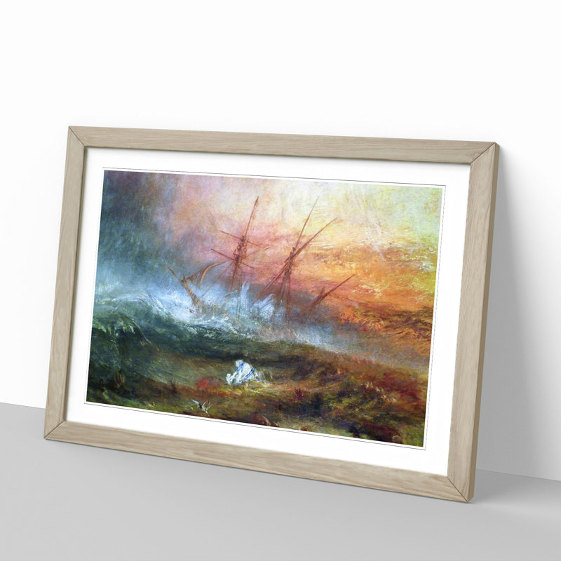 Ship by Joseph Mallord William Turner - Picture Frame Painting, Oak Framed, 36cm H x 48cm W x 2cm D