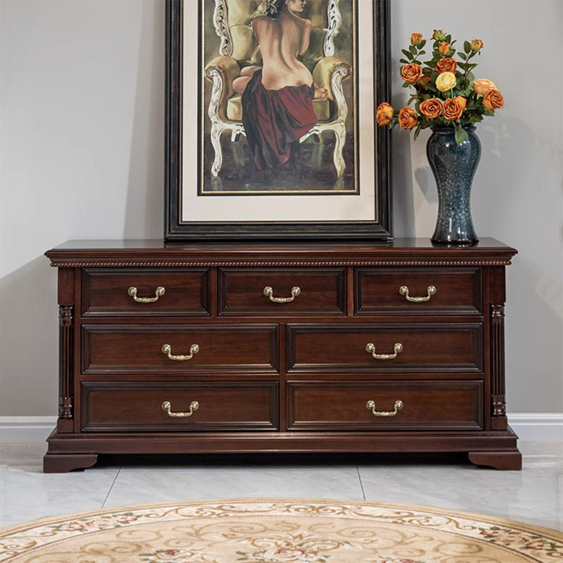 Buffet décoratif en bois de noyer foncé