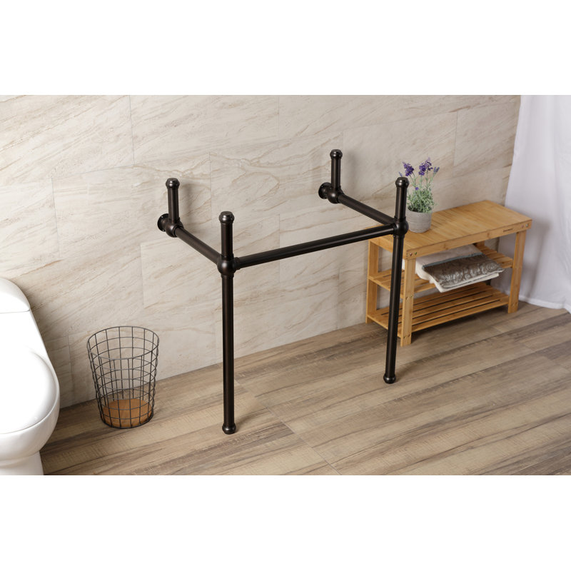Pieds de lavabo console en laiton Kingston, VBH281833BN Addington, nickel brossé, Bronze huilé