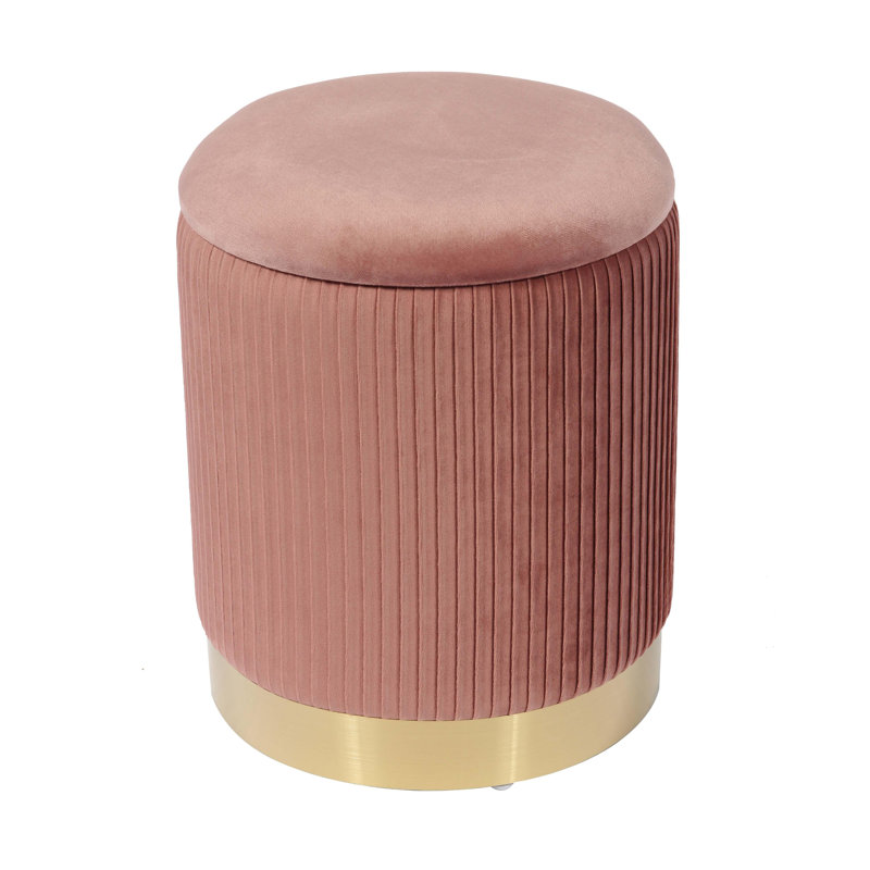 Velvet Ottoman, Blush
