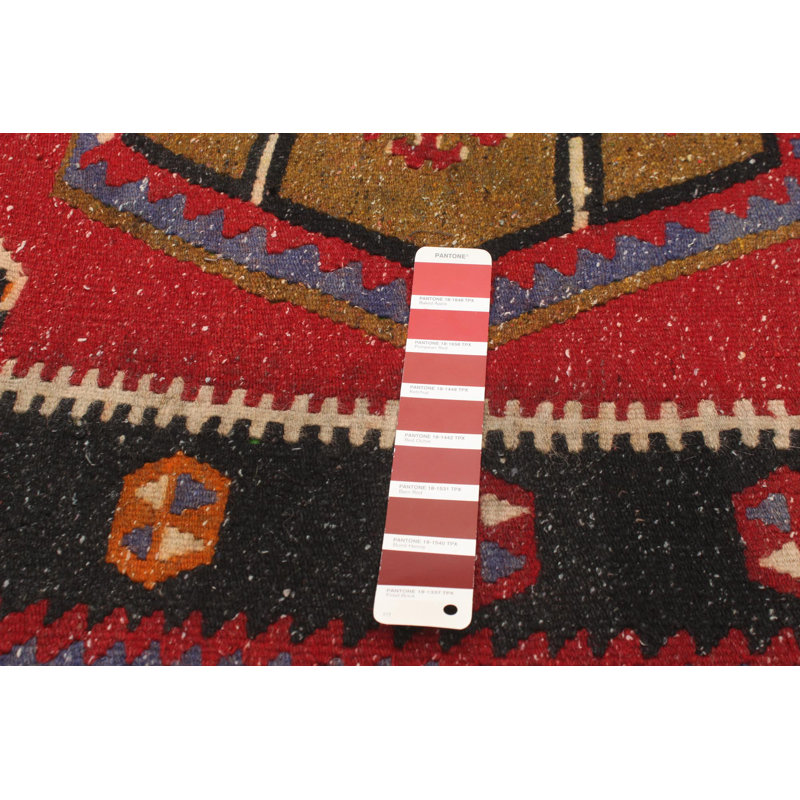 Tapis décoratif en laine de conception unique noué à la main des années 1980 4 pi 11 po x 9 pi 10 po Cyarra